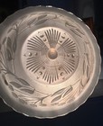 2 Vtg Antique Milk Glass Hole Chain Hanging Ceiling Lamp Shades Atomic Starburst