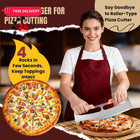Gicyiit Pizza Cutter Rocker Blade With Wooden Handle  14inch  Stainless Steel
