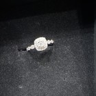 14k White Gold Diamond Halo Round Engagement Ring Size 7 White colorless