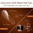 Coffin Nail Tips - 500pcs Pre-shaped Half Matte Full Cover False Nails Gel Na   