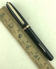 Black Moore Fingertip Fountain Pen   Medium 14k Nib   Stickered   Mint   New Sac