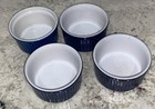 Used Emile Henry Blue Ramekins 40 08 Made In France Set Of 4