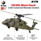 Wltoys K170 Uh-60l Black Hawk 4ch 6-axis Gyro Aircraft Rc Rtf Helicopter Us