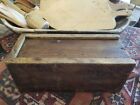 Rare Primitive Antique Handmade Wooden   double   Slide Top Document Box    Oak 