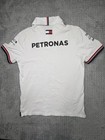 Mercedes Amg Petronas F1 Team Polo Shirt White Mens Medium Short Sleeve Racing