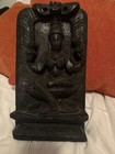 Vintage Wood Carving   1930s Indian Shiva Panel  Hand-carved Wood Sculpture