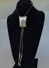 Vintage Navajo Sterling Silver And Turquoise Bolo Tie