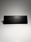 Escada Black Leather Tri Fold Magnetic Hard Eyeglass Sunglass Case Collapsible