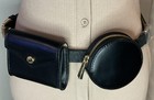 Michael Kors Mk Logo Belt With Coin Pouches Bag Purse Black Gold Sz S m Nwt