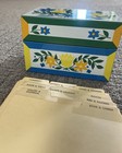 1960s Recipe Index Card Tin Box By Syndicate Co Folk Floral Vintage