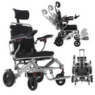 Reclining Electric Wheelchair with High Back Removable Headrest- Airline Approve