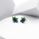 Blueberry Earrings  Blue Berry Studs  Cute Fashion Gift  Summer Fruit Jewelry