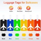 2 Pack Silicone Luggage Tag With Name Id Card Perfect To Quickly Spot 2-pk-blue