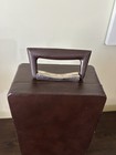 Vintage Mid-century Portable Travel Bar Case Brown Faux Leather Hard Shell 13   