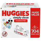 Huggies Simply Clean Unscented Baby Wipes 11 Pack 704 Total Ct