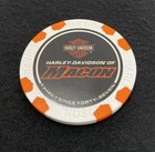 Macon  Georgia Harley Davidson 75th Anniversary Poker Chip   White W  Orange