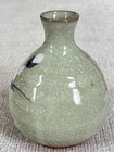 Korean Floral Celadon Crackle Glaze 4 1 2 Inch Vase