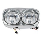 5-3 4  Dual Led Headlight Headlamp Hi lo Beam Fit For Harley Road Glide 98-2013