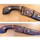 Original Us Wwii Bring Back Philippine Moro Curved Blade Short Sword W scabbard
