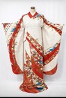 Women   s Puresilk Furisode Visiting Kimono Vintage Geisha Japan Kokuho Mint