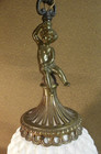 Vintage Swag Pendant Light Milk Glass Ball W Cherub Finial Glam Regency Style