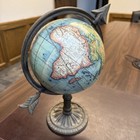 Vtg French Terrestrial Globe Replica 1745   C 1970   s Cast Iron Base Desktop