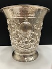 Vtg  Silver-plated Floral Embossed Floral Wine Or Champagne Ice Bucket chiller 