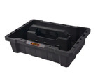 Plastic Tote Tray Tool Storage Heavy Duty 20 5  W Ergonomic Handle  Black 1 Pack