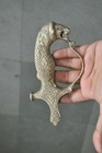 Old Brass Inlay Floral Engraved Lion Face Handcrafted Sword Handle hilt