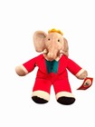 Vintage 1988 Gund 14  Babar Elephant King In Red Suit W  Crown Macy   s Plush Tags