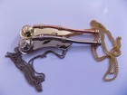 Set   Lot Of 2 Color Brass Boatswain Whistle 5 w Chain Bosun Call Pipe Nautical