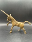 Rare Vintage Solid Brass Unicorn 8  Figurine Statue 1970 s