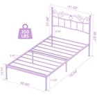 Twin Bed Frames With Headboard  Elegant Metal Bed Frame For Kids Girls  Moder   