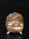 Antique Art Nouveau Metal Jewelry Trinket Ring Box