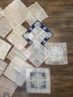 30 Vintage Handkerchiefs Hankies Lot Linen Cotton Lace Floral Embroidered