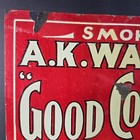 Original A k  Walch s Good Company Tin Tacker Cigar Advertising Sign Phila P a