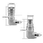 90 Degree Flat Face Quick Connect Coupler 1 2 Body X 3 8 Jic Male Thread