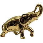 Gold Elephant Figurine Trunk Up Good Luck Decor Animal Statue