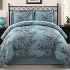 Leaf Reversible Bed In A Bag Set 8-piece Queen Microfiber Bedding Comforter Set