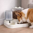 Automatic Pet Feeding Water And Food Feeder Dispenser For Dogs And Cats  white 