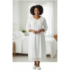 Vintage Victoria s Secret White Cotton Blend Embroidered Lace Trim Nightgown