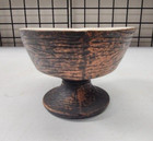 Vintage Mccoy Brown Textured Pedestal Planter Art Pottery Usa Mcm Decor