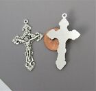 Lot 3 Filigree Medium Rosary Crucifix Cross Italy Rosaries Parts C129  Silver