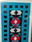 Vintage 1970s Large Latch Hook Wall Art Framed 41x24 Southwestern Geometric Boho