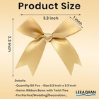50 Pcs Black Bows 3 3 Inch Twist Tie Bows With Satin Ribbon Gift Wrapping