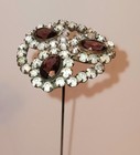 Antique Large Rhinestone Hatpin Amethyst Purple Glass Paste Victorian Fancy 12 