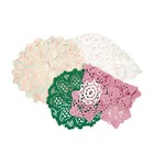 Handmade Crochet Yarn Lace Doily Lot Round Star Shaped Assorted Vtg Doilies 5pcs