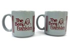 Lot Of 2 Vintage Benj  Franklin Federal Savings Coffee Cups Gray Red