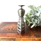 Metal Perfume Bottle Vanity Decor Art Deco Style Scent Flask 1930s 40s Silver