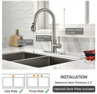 Brushed Nickel Kitchen Faucet Sink Mixer Faucet Pull Down Sprayer Single Handle